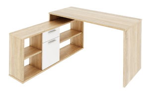 Kutni stolić za PC Norrix MT959 (hrast sonoma + bijela) 