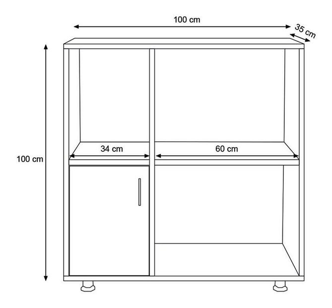 Függesztett szekrény Daboko 3 (tölgy + fehér)