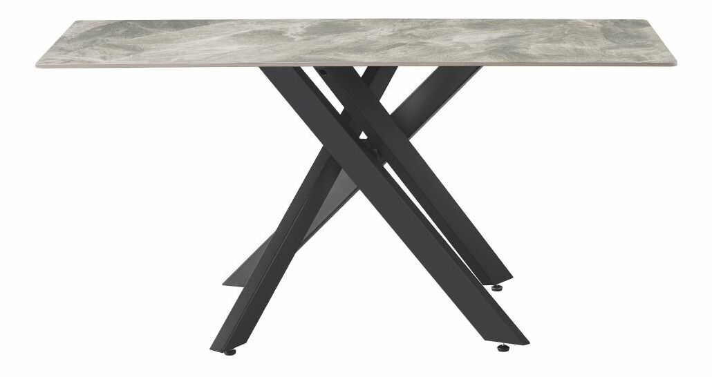 Blagovaonski stol 160 XENOS (svijetlosiva + crna) (za 6 do 8 osoba)