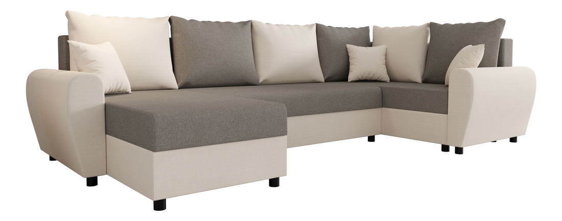 U alakú sarokkanapé Fleur Long (krém + szürke) (J)