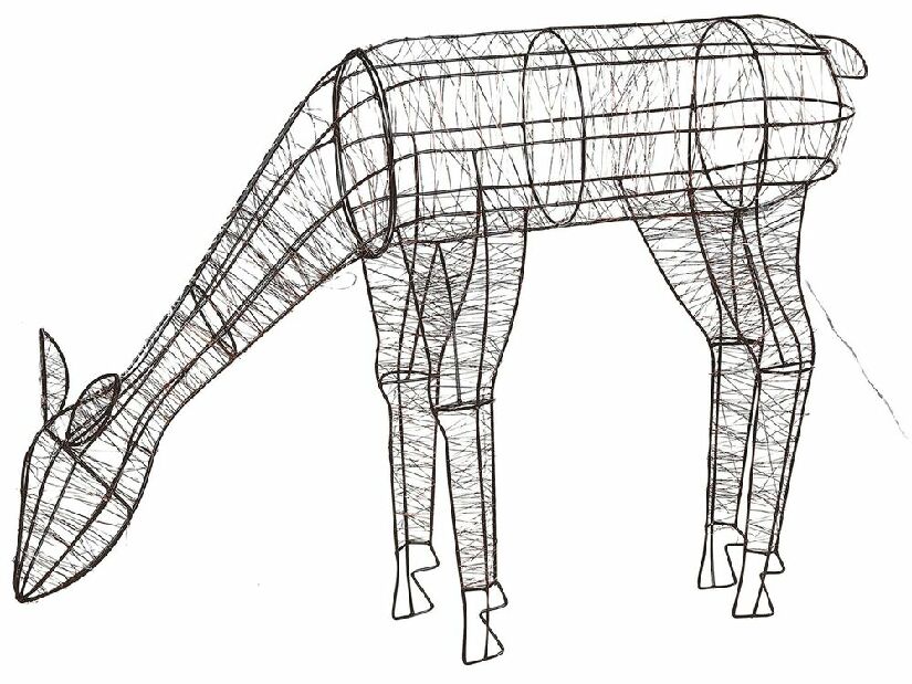 Kültéri rénszarvas alakú dekoráció Narza (fekete)