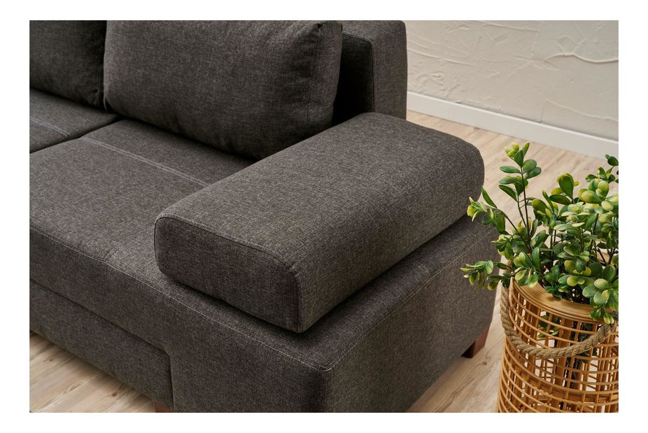 Sofa na razvlačenje Perenilla L (antracit + orah)