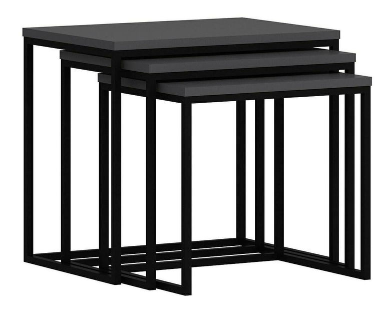 Set 3buc. măsuțe cafea Lokeku 2 (antracit)