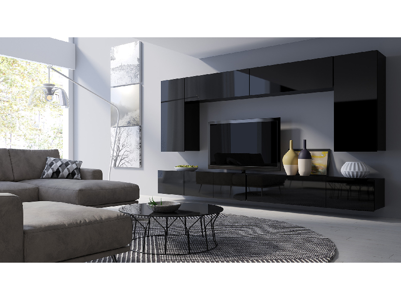 Mobilier living Calabria C13 (Negru) (fără iluminat)