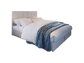 Kontinentálna posteľ 140 cm Karen (béžová) (s matracom a úložným priestorom)