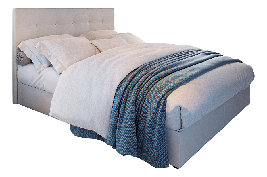 Kontinentálna posteľ 180 cm Karen Comfort (béžová) (s matracom a úložným priestorom)