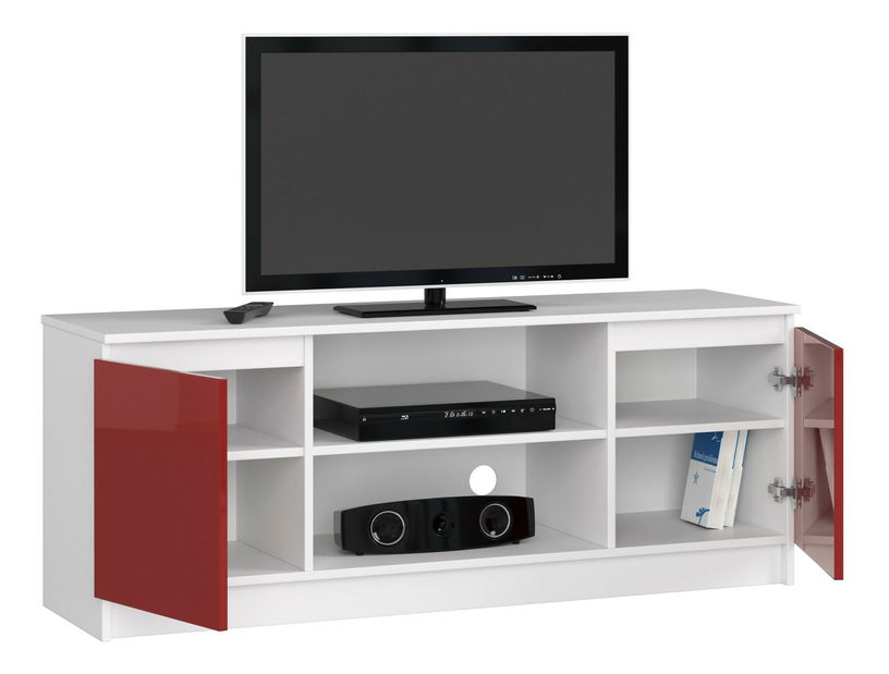 Măsuță TV Dariel (Alb + Roșu lucios )