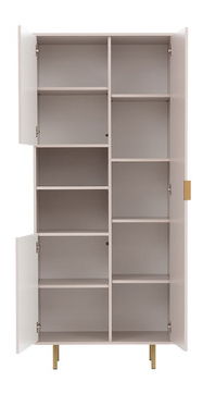 Set mobilier living Newelon I (Negru + auriu) 