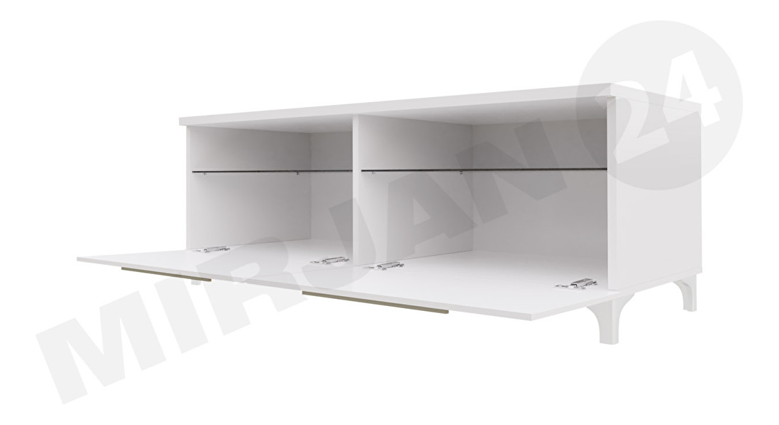 TV asztal Cleo VI-W (fehér + fényes szürke) *kiárusítás