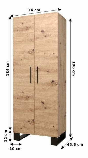 Set mobilier pentru hol Amanda 2 (Stejar artisan + Albastru)