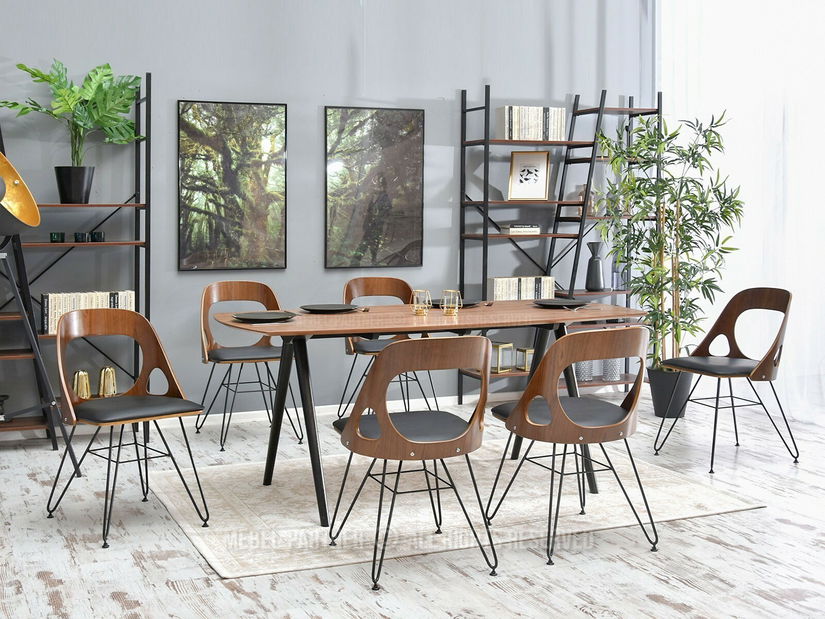 Stolica Alik (tamni orah + crna)