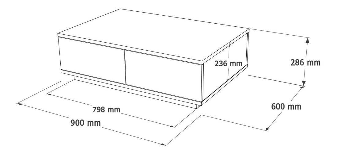 Măsuță de cafea Fera 14 (pin atlantic + antracit)