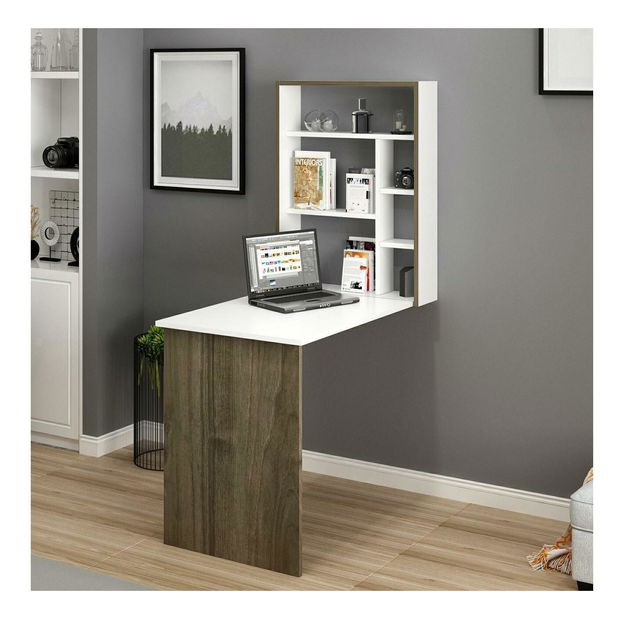 PC stolík Kodima (biela + dub) 