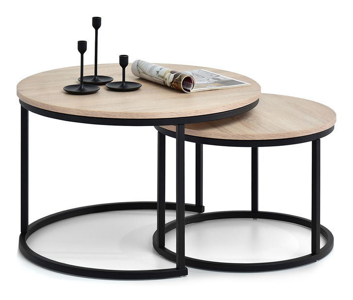 Set 2 măsuțe cafea Novedosa (negru)