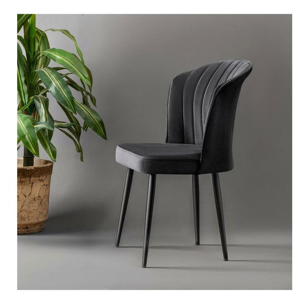 Set 4 buc. scaune sufragerie Rubicon (Negru) 