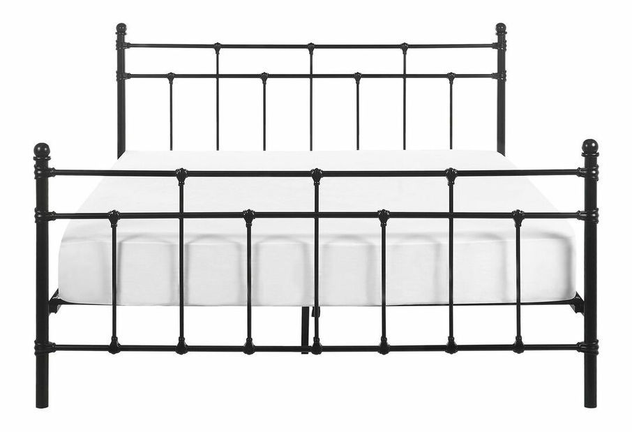 Franciaágy 160 cm LUXO (ágyráccsal) (fekete)