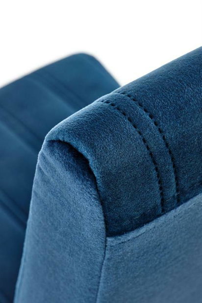 Scaun de sufragerie Delph (albastru închis + stejar miere)