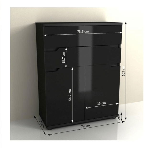 Komoda Aberdovey AS 01 (čierna)