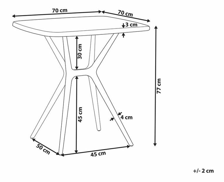 Kerti asztal Sinnamon (fehér) 