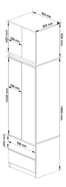 Dulap de haine Sahil (alb + stejar sonoma)