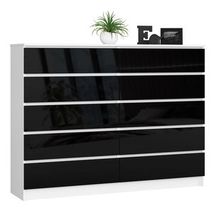 Komoda Kurtinaitis 10SZ (bijela + sjaj crni)