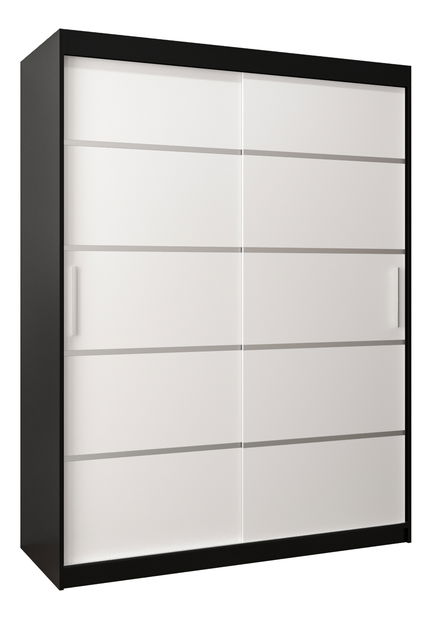Šatníková skriňa 180 cm Verika 1 180 (čierna + biela)