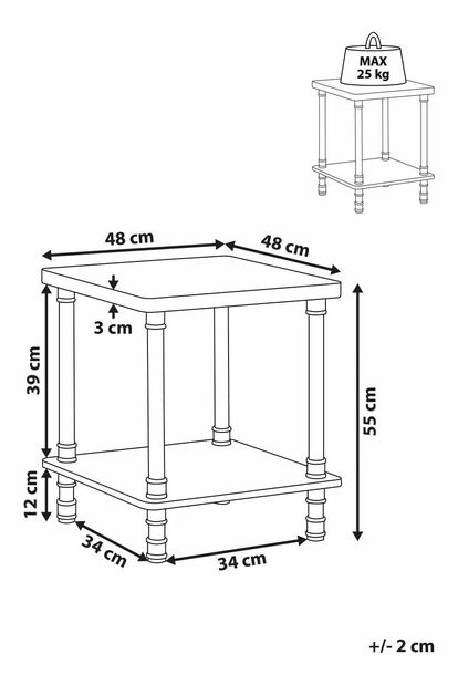 Príručný stolík VARILUN (tmavé drevo)