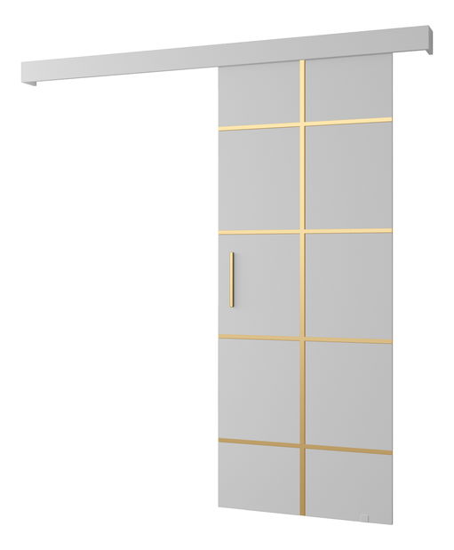 Posuvné dvere 90 cm Sharlene III (biela matná + biela matná + zlatá)