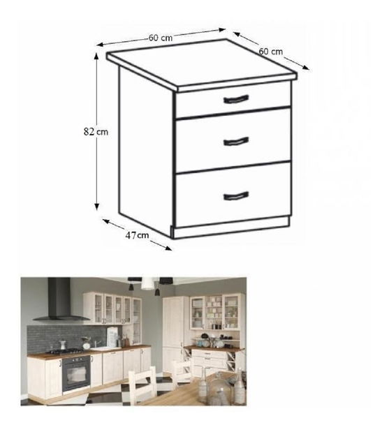 Dulap inferior de bucătărie Regnar D60S3