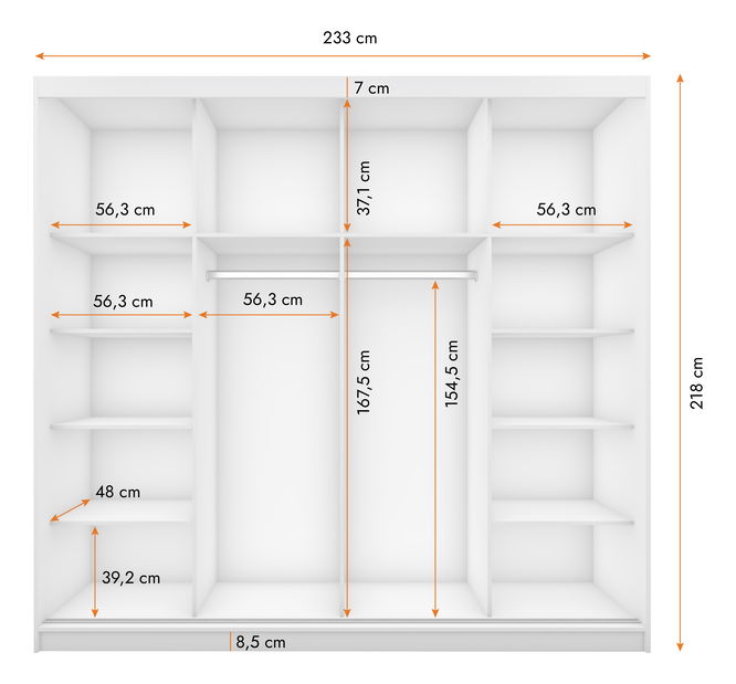 Ruhásszekrény Astrida (fekete + szonoma tölgy)