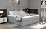 Manželská posteľ Boxspring 160 cm Galasa (svetlosivá) (s matracmi a úl. priestorom)