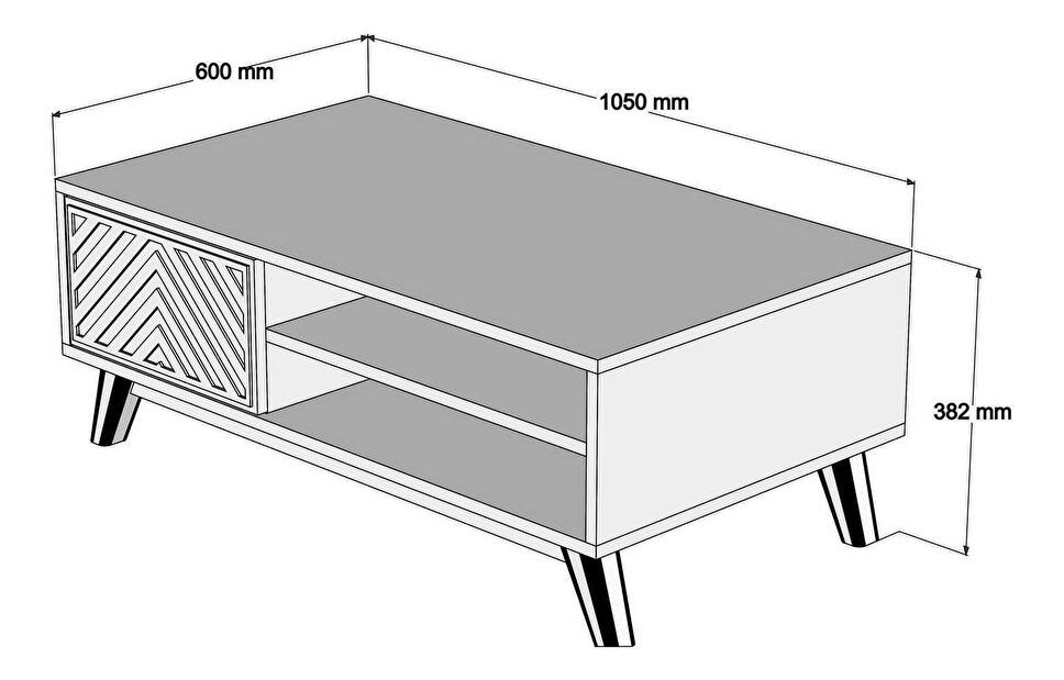 Masă de cafea Ivonne (Nuc + Alb)