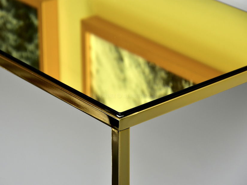 Konzolový stolík Bella Kons (zlatá + zlatá)