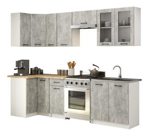 Kutni kuhinjski set 300 cm Ozara III C (beton)
