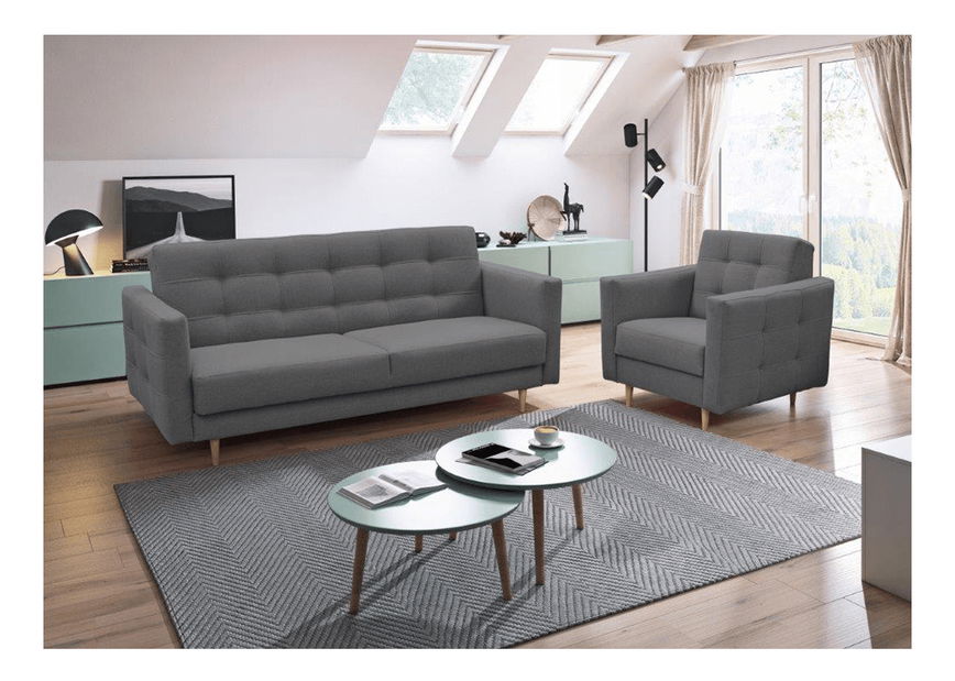 Set canapea fotoliu Armendia (gri închis)