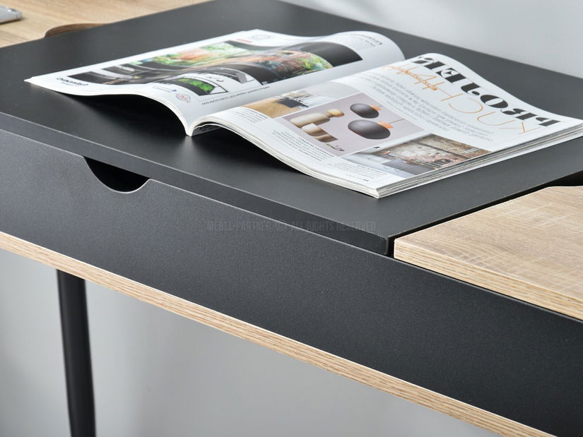 PC asztal Vicken (tölgy + fekete)