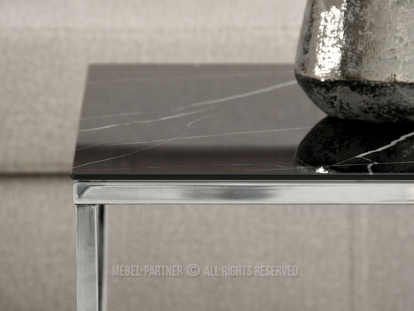 Konferenčný stolík Bella M (čierny mramor + chrómová)