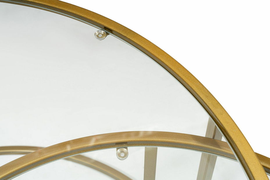 Set konferenčných stolíkov Belende (zlatá + sklo)