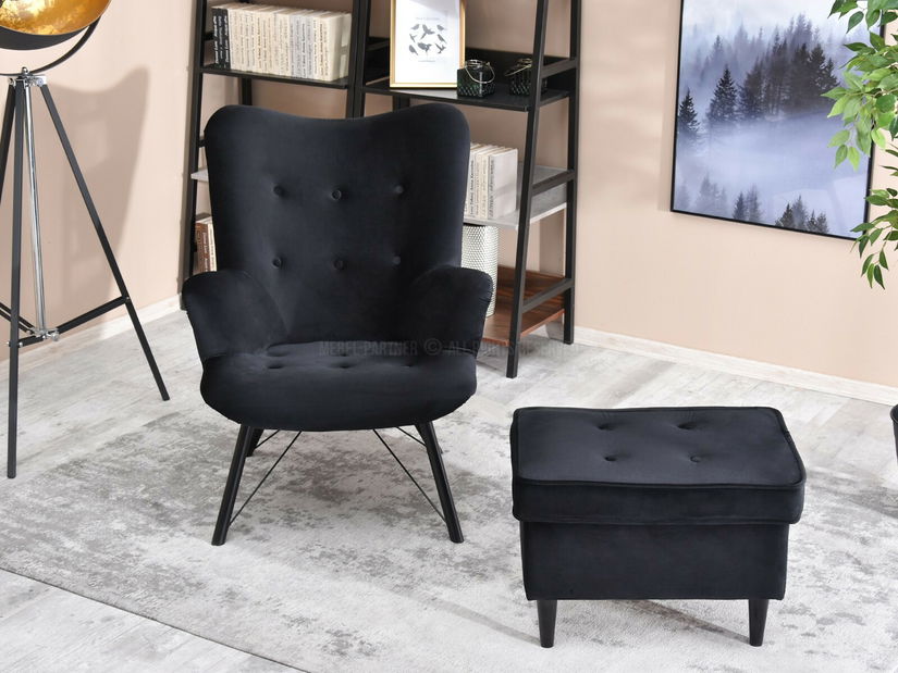 Fotoliu relax Dawntawn (negru)