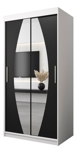 Ormar za garderobu 100 cm Eclipse (bijela mat + crna mat)