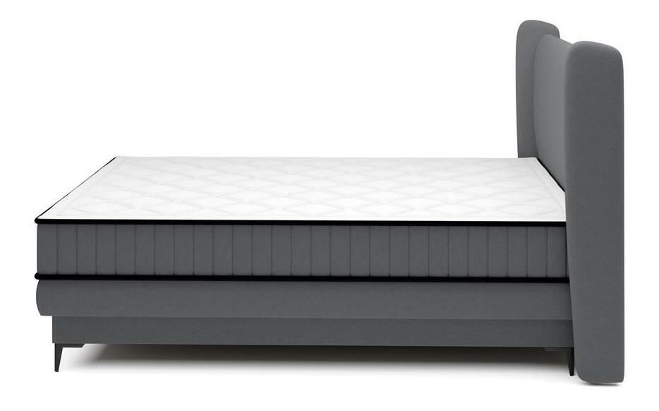Manželská kontinentálna posteľ 140 cm Dalmo 140 (s roštom) (s úl. priestorom) (sivočierna svetlejšia + čierna)