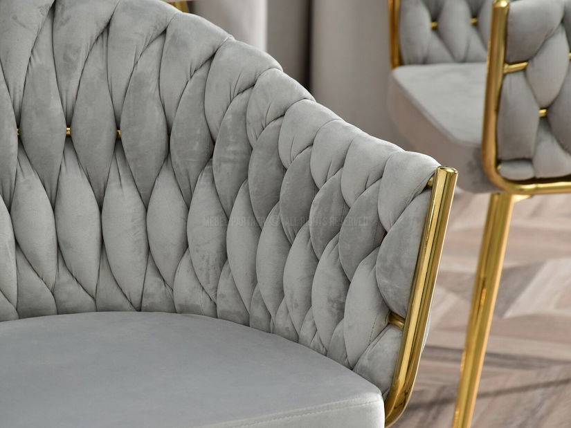 Stolička Idris (sivá + zlatá)