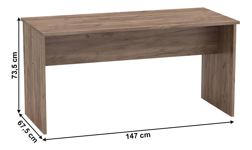 Kancelársky stôl (obojstranný) Hansa 2 NEW 08 (kraft dunkel)