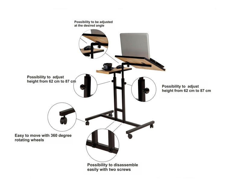 PC asztal Gaudius (atlanti fenyő + fekete)