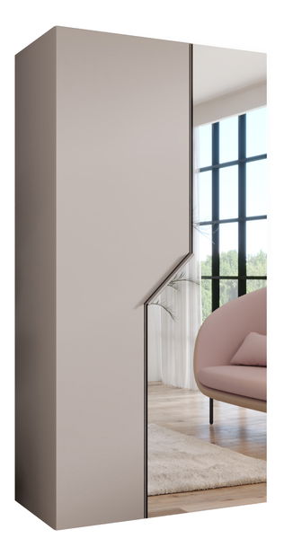 Šatníková skriňa Alaris 2 100 (kašmír) (so zrkadlom)