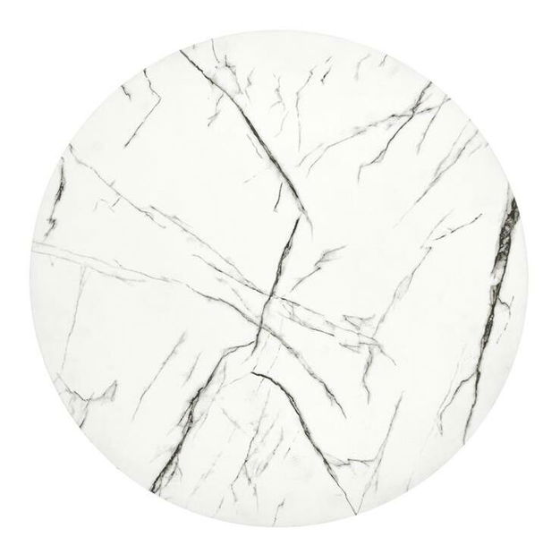 Stolić za kavu Anecca M (bijeli mramor + crna)