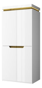 Ruhásszekrény Tiera (fényes fehér + navarre tölgy)