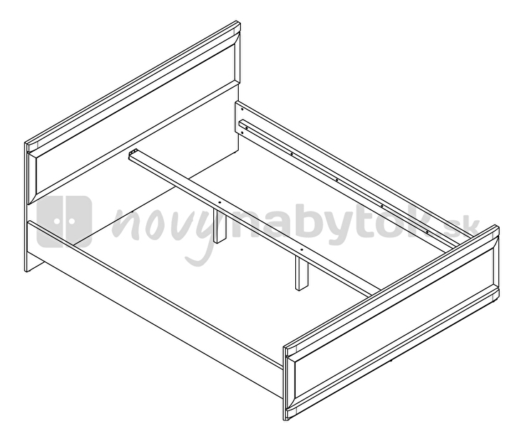 Manželská posteľ 160 cm BRW Oregon LOZ/160 (Dub Canterbury)