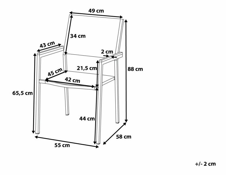 Kerti étkező szett Grosso (fekete + grafit) (szürke szék) (8 személy részére) (kő)
