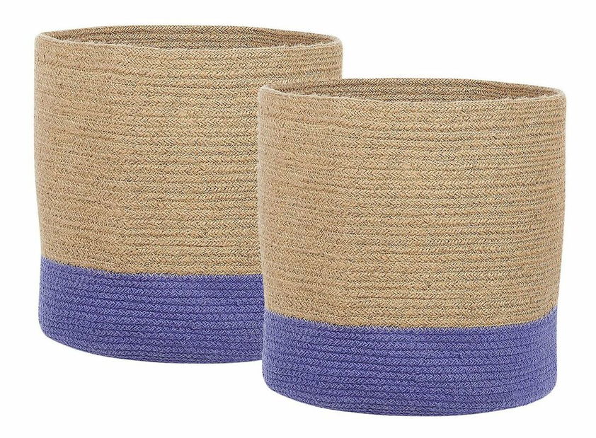 Set 2 ks úložných košov Bowie (béžová + fialová)